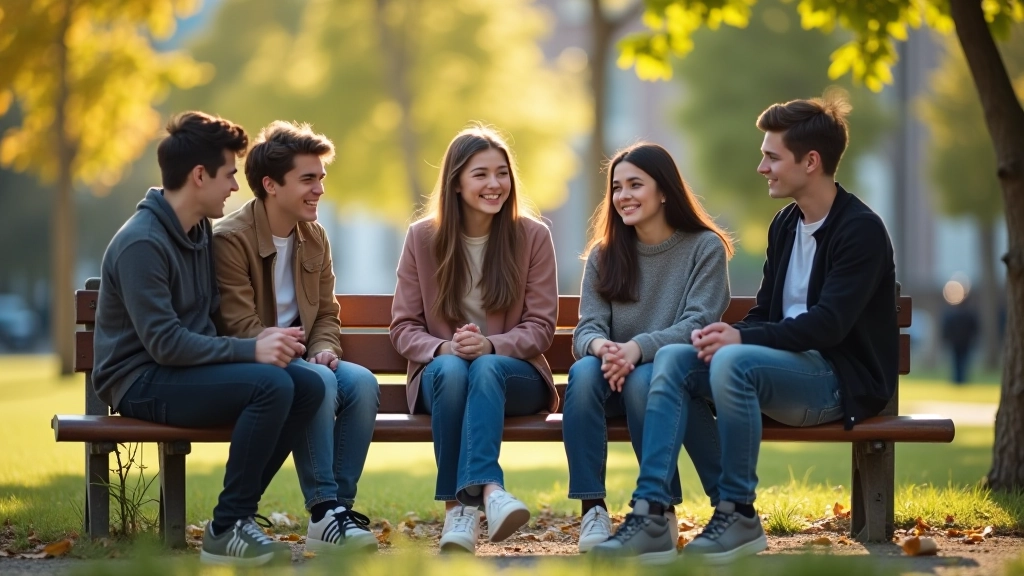 Grupa mladih studenata sjedi zajedno i razgovara u studijskom prostoru